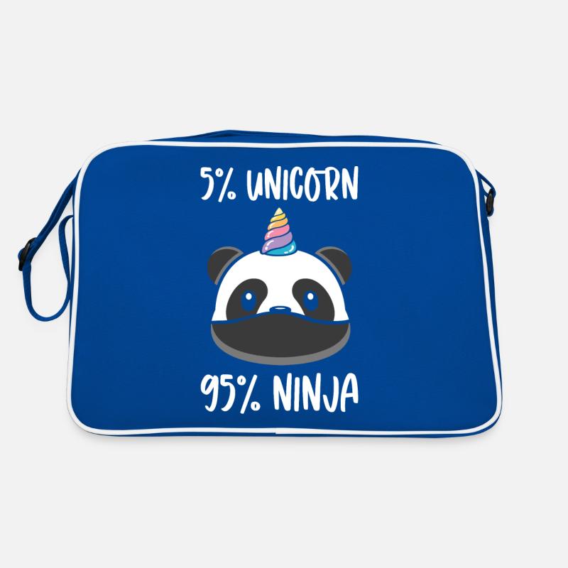 Einhorn Ninja Krieger Einhörner Panda Pandabär Retro Tasche