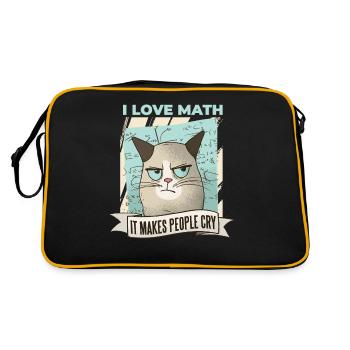 Maths Amour Pleurer Mathe mathématicien Amour du chat - Sac Retro - noir/or - Dos