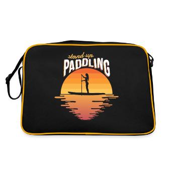 Stand Up Paddling Sunset SUP Paddel Board Boarding - Sac Retro - noir/or - Dos