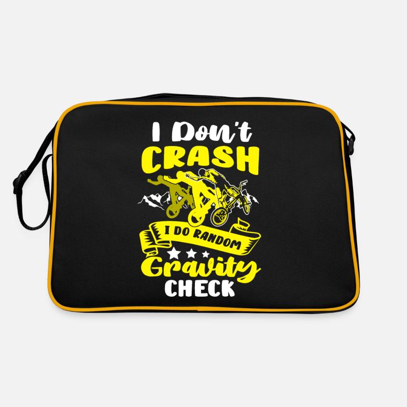 Fahrradfahrer Radtour Crash Random Gravity Check Retro Tasche