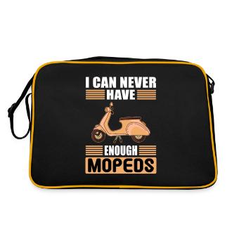 Mopeds Moped Mofa Mokick Mofafahrer Mopedfahrer - Retro Tasche - Schwarz/Gold - Hinten