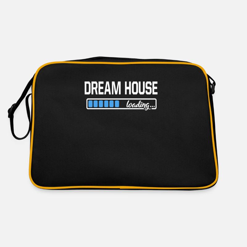 Traumhaus Loading Lädt Eigentum Eigenheim Hausbau Retro Tasche