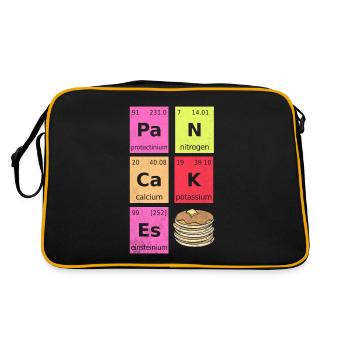 Chemiker Wissenschaftler Perioden System Pancakes - Retro Tasche - Schwarz/Gold - Hinten