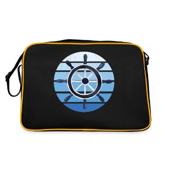 Gouvernail de navire Gouvernail Gouvernail De navire Roue de navire Cadeau - Sac Retro - noir/or - Dos