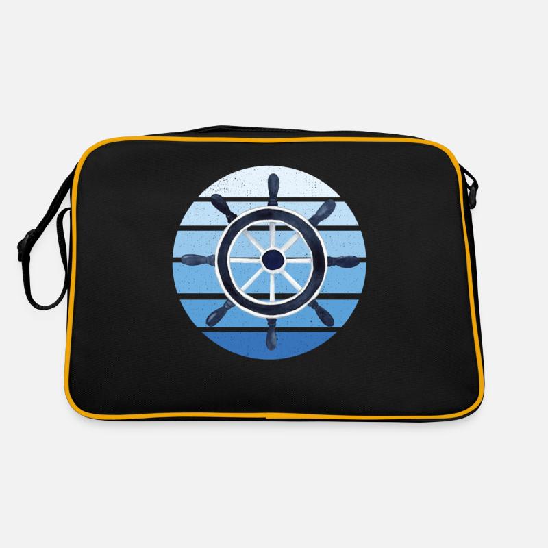 Schiffsruder Steuerrad Ruder Schiff Rad Geschenk - Retro Tasche - Schwarz/Gold