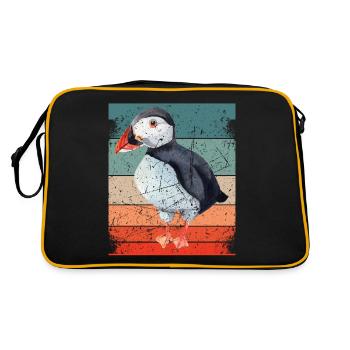 Puffin Parrot Lunde Bird Cadeau - Sac Retro - noir/or - Dos