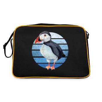 Puffin Parrot Lunde Bird Cadeau - Sac Retro - noir/or - Dos