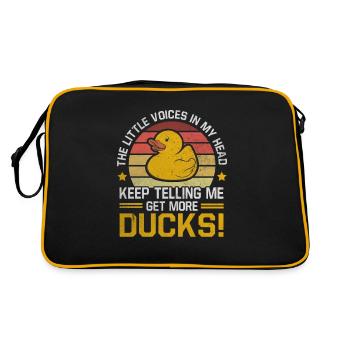 Squeaky Duck Bathing Duck Rubber Duck Duck Ducks - Retro Bag - black/gold - Back