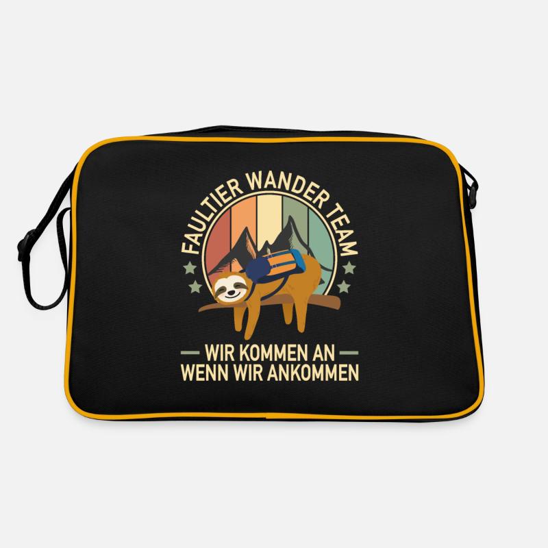 Faultier Wander Team Wandergruppe Berg Wanderung Retro Tasche