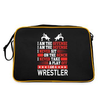 Lutteur Offensive Defensive Wrestling Professionnel - Sac Retro - noir/or - Dos