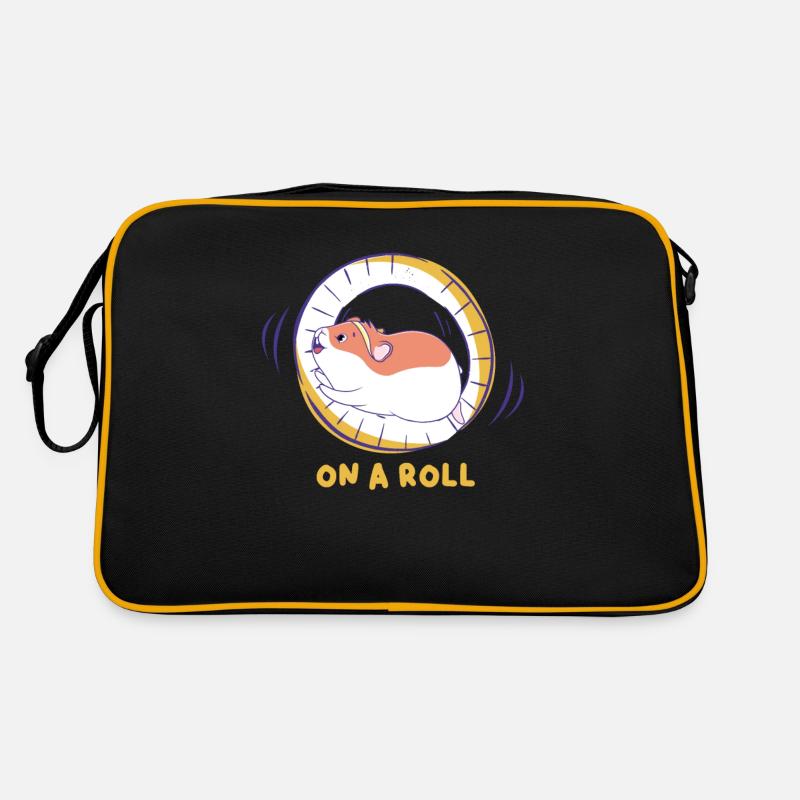 Hamster On A Roll Hamsterrad Geschenk Retro Tasche