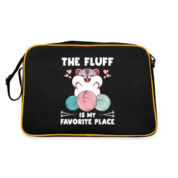 Hamster Tricot Crochet Coton Laine Endroit Préféré - Sac Retro - noir/or - Dos