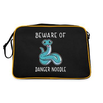 Nimm Dich In Acht Vor Schlangen Nudeln Geschenk - Retro Tasche - Schwarz/Gold - Hinten