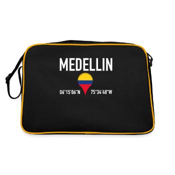 Medellin Latitude Location In Colombia - Retro Bag - black/gold - Back