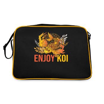 Nishikigoi Koi Züchter Enjoy Koi Karpfen - Retro Tasche - Schwarz/Gold - Hinten