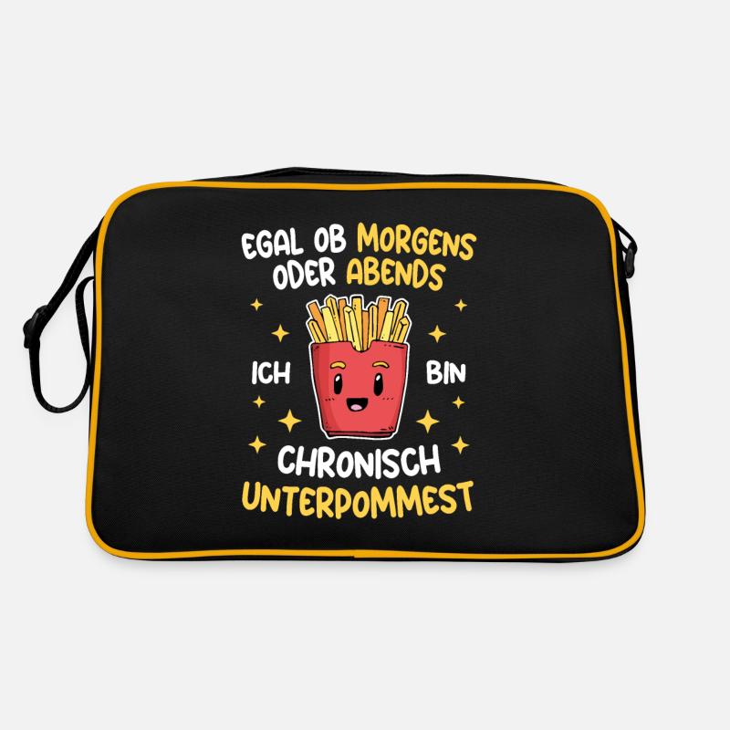 Pommes Morgens Abends Chronisch Unterpommest Retro Tasche