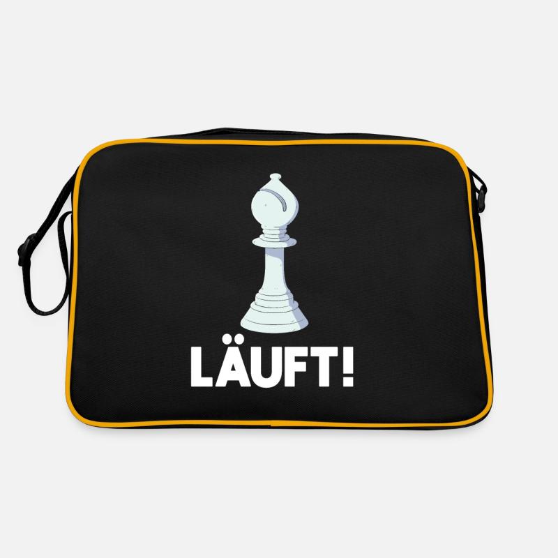 Schachfigur Läufer Wortspiel Läuft Schachspieler Retro Tasche