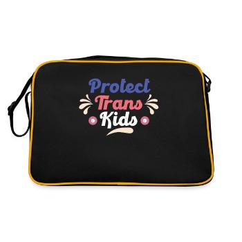 Protect Trans Kids Transgender LGBTQ Pride Kinder - Retro Tasche - Schwarz/Gold - Hinten
