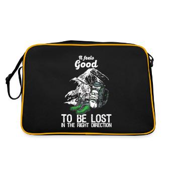 Hikers Mountaineer Good Be Lost Right Direction - Retro Bag - black/gold - Back