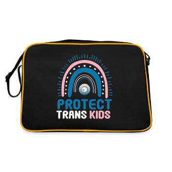 Protect Trans Kids Transgender Flagge LGBTI - Retro Tasche - Schwarz/Gold - Hinten