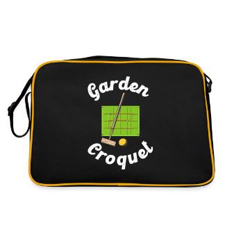 Garden Croquet Lawn Sports Croquet Player Gift - Retro Bag - black/gold - Back