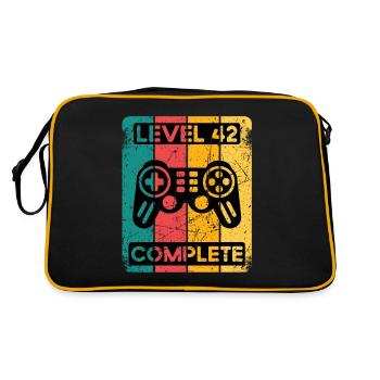 42nd Birthday Shirt Gamer Gambler Men Gift - Retro Bag - black/gold - Back