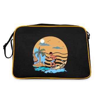 surfing free way of life - Sac Retro - noir/or - Dos