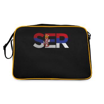 Serbie Drapeau Srbija Couleurs serbes Yougoslavie - Sac Retro - noir/or - Dos