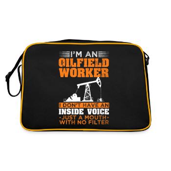 Oilfield worker mouth with no filter oil production - Retro Bag - black/gold - Back