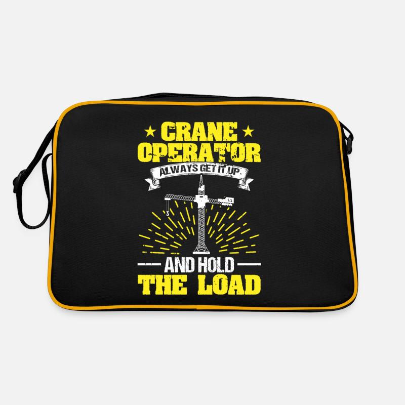 Kran Kranwagen Kranich Crane Operator Hold Load Retro Bag