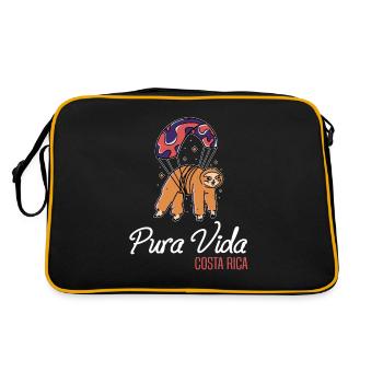 Pura Vida Costa Rica Sloth Parachute Flight - Retro Bag - black/gold - Back