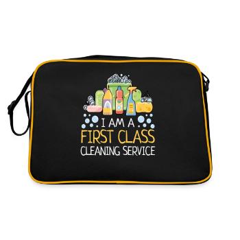 First class cleaning service cleaning lady cleaner - Retro Bag - black/gold - Back