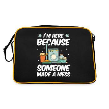 Maid Service Cleaner Cleaning Some Made A Mess - Retro Bag - black/gold - Back
