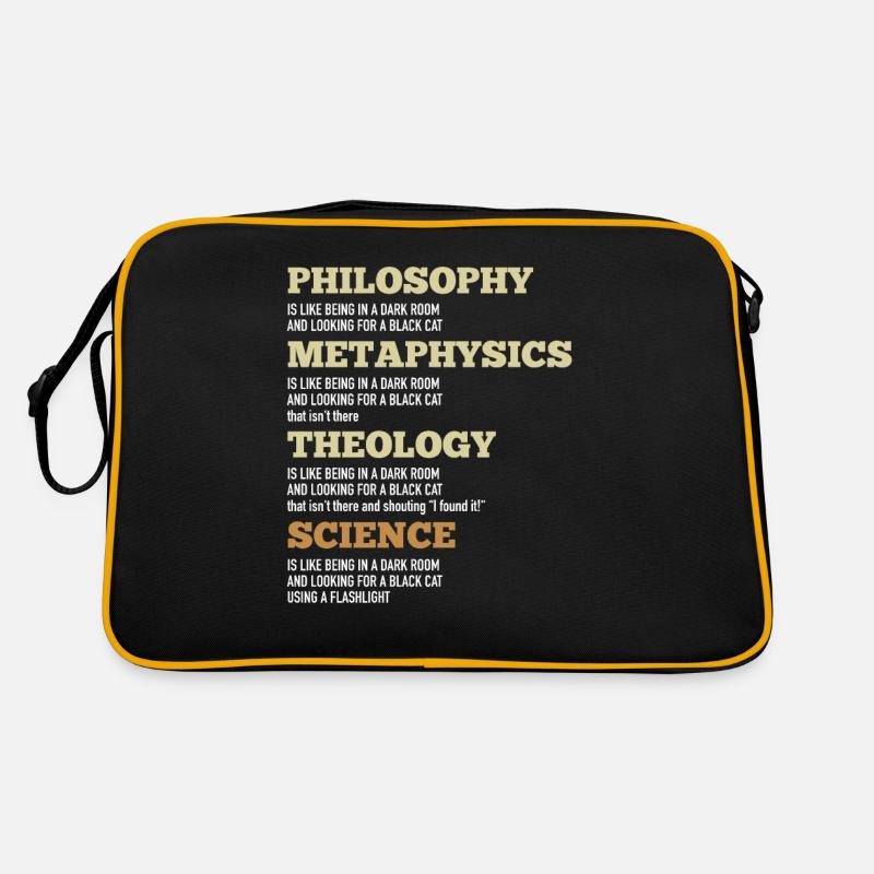 Philosophy Metaphysics Theology Science Black Cat - Retro Bag - black/gold