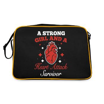 Strong Woman Surviving Heart Attack Heart Attack - Retro Bag - black/gold - Back