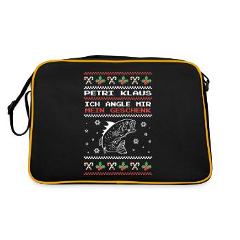 Petri Klaus Ich Angle Mir Mein Geschenk Angler - Retro Tasche - Schwarz/Gold - Hinten