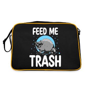 Feed Me Trash Funny Opossum Raccoon Gift - Retro Bag - black/gold - Back