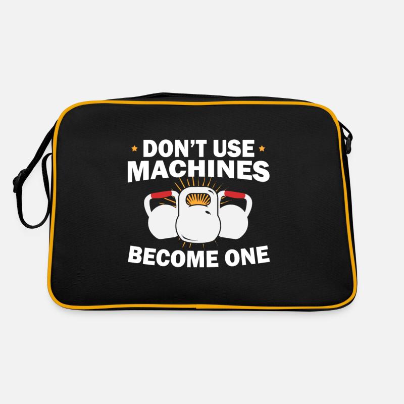 Kettlebell Benutze Keine Maschinen Werde Eine Retro Tasche