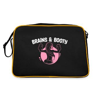 Kettlebell Frauen Hantel Workout Brains & Booty - Retro Tasche - Schwarz/Gold - Hinten