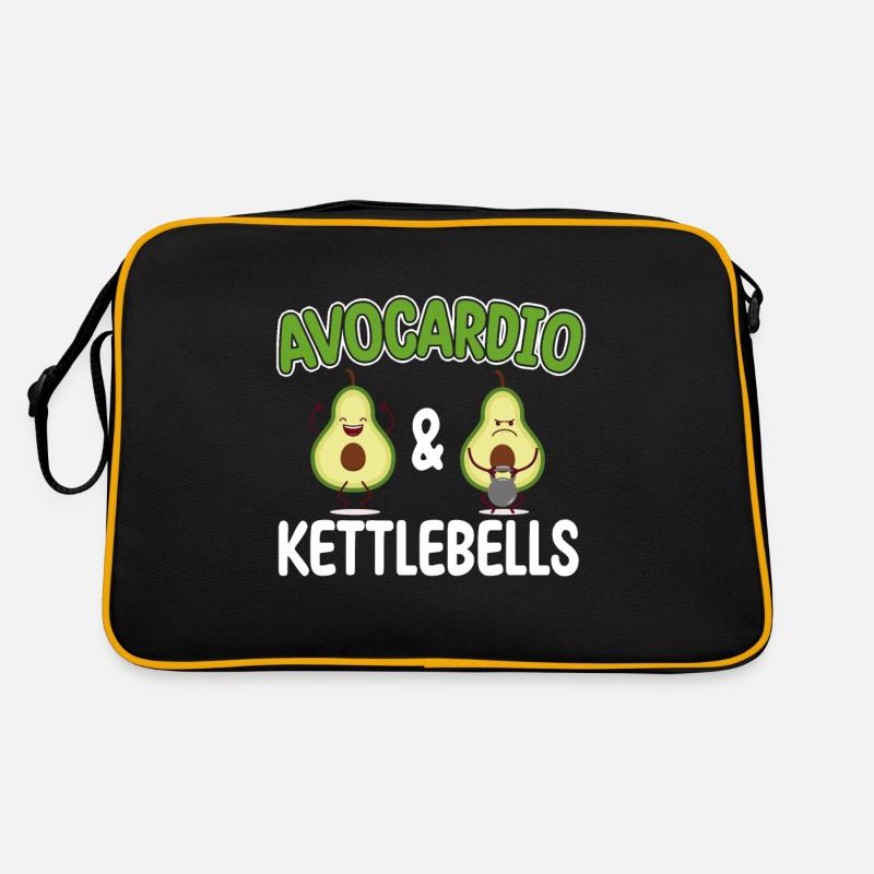 Kettlebell Cardio Avocardio & Kettlebells Vegan - Retro Tasche - Schwarz/Gold