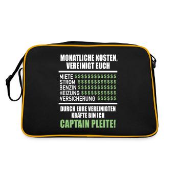 Monatliche Kosten Vereinigt Euch Miete Strom - Retro Tasche - Schwarz/Gold - Hinten