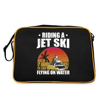 Riding A Jet Ski Flying On Water Summer Jet Boat - Retro Bag - black/gold - Back