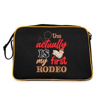 Actually My First Mutton Buster Rodeo Sheep Riding - Retro Bag - black/gold - Back