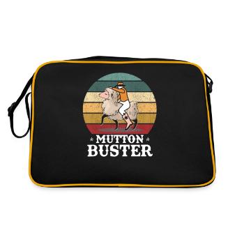 Vintage Mutton Buster Sheep Riding Shepherd - Retro Bag - black/gold - Back