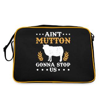 Sheep Rider Ain't Mutton Gonna Stop Us Gift - Retro Bag - black/gold - Back