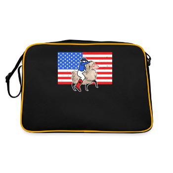Mutton Buster USA Flag Sheep Rider - Retro Bag - black/gold - Back