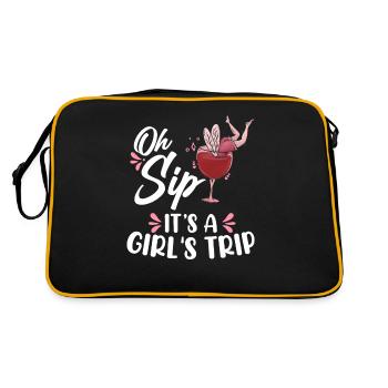 Oh Sip That's A Girl's Trip Wine Drinker Wine - Sac Retro - noir/or - Dos