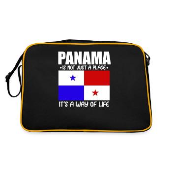 Panama Way Of Life Cadeau de drapeau panaméen - Sac Retro - noir/or - Dos