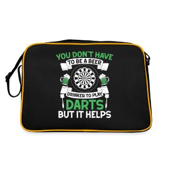 Beer drinker dartboard with beer and arrows - Retro Bag - black/gold - Back