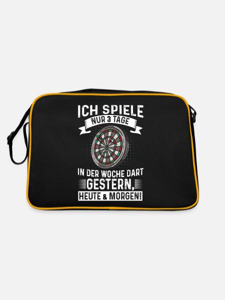 Dart Dartspielen Darttraining Spiele 3 Tage - Retro Tasche - Schwarz/Gold